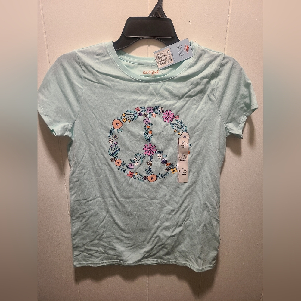 Cat & Jack Green Fitted Short Sleeve Tee